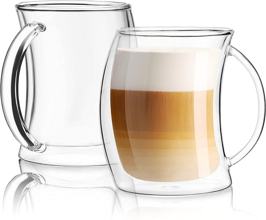 Double Wall Insulated Glass Coffee Cups GLA-H010