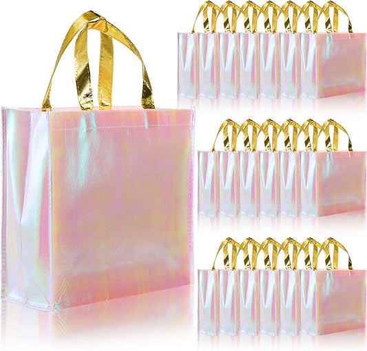 Pink Non Woven Tote Bag with Handles, Fashionable Bridesmaid Gift Bag, Durable Shopping Bag for Wedding SB-008