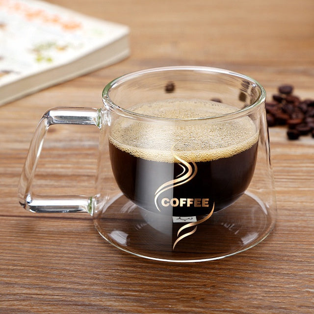 Double Wall Coffee Cups Borosilicate Glass Cappuccino Mugs Tea Mug