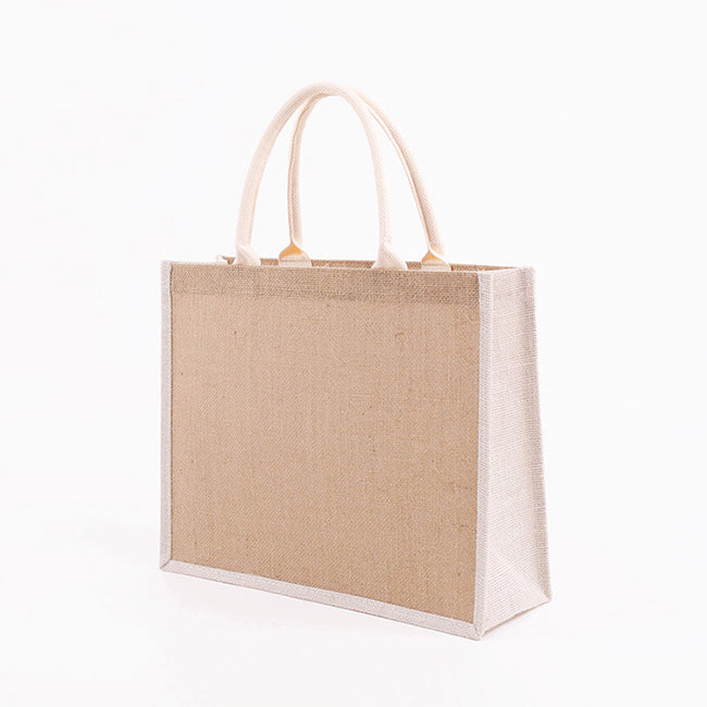 Colorful Eco Friendly Green PE Lamination Burlap Grocery Foldable Reusable Tote Shopping Bags SB-004