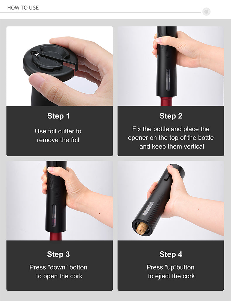 Battery Operated New Design Automatic Bottle Electric Wine Opener WO-010